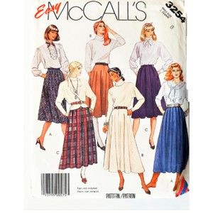 McCall's Pattern 3254 Misses' Below Knee Flared & Pleated Skirts ~ Size 8
